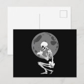 Skeleton Cat Skull Kitty Niedlich Goth Halloween Postkarte (Vorne/Hinten)