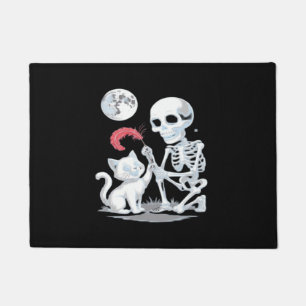 Skeleton Cat Skull Kitty Niedlich Halloween Design Fußmatte