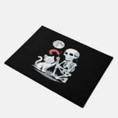 Skeleton Cat Skull Kitty Niedlich Halloween Design Fußmatte (Schrägansicht)