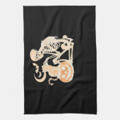 Skeleton Cat Skull Kitty Niedlich Halloween Design Geschirrtuch (Vertikal)
