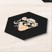 Skeleton Cat Skull Kitty Niedlich Halloween Design Untersetzer (angewinkelt)