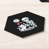 Skeleton Cat Skull Kitty Niedlich Halloween Design Untersetzer (angewinkelt)