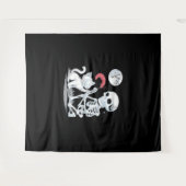Skeleton Cat Skull Kitty Niedlich Halloween Design Wandteppich (Vorderseite (Horizontal))