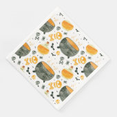 Skeleton & Cauldron Spooky Halloween-Party Napkin Serviette (Ecke)