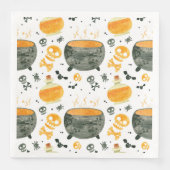 Skeleton & Cauldron Spooky Halloween-Party Napkin Serviette (Vorderseite)