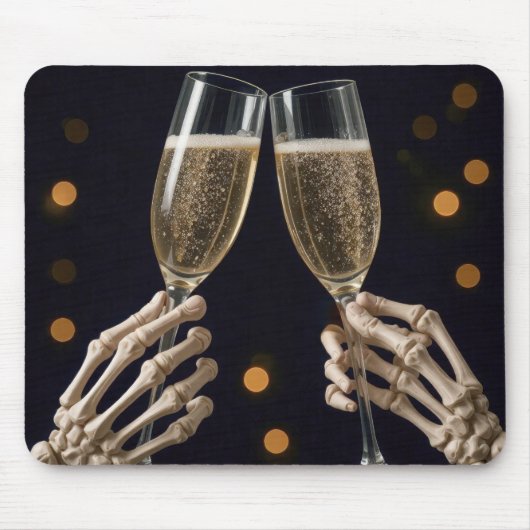 Skeleton Champagne Toast Mousepad (Vorne)