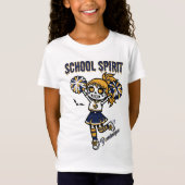 Skeleton Cheerleader Halloween School Spirit T-Shirt (Vorderseite)