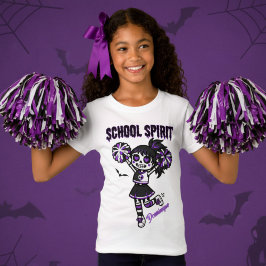 Skeleton Cheerleader Halloween School Spirit T-Shirt
