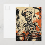 Skeleton Chef Feiertagspostkarte (Vorne/Hinten)