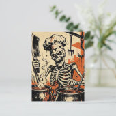 Skeleton Chef Feiertagspostkarte (Stehend Vorderseite)