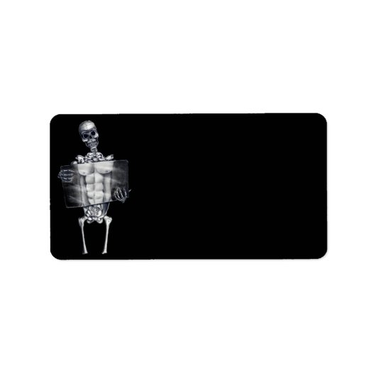 Skeleton Chest Xray Black Address Labels Adressaufkleber (Vorne)