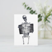 Skeleton Chest Xray White Postcard Postkarte (Stehend Vorderseite)