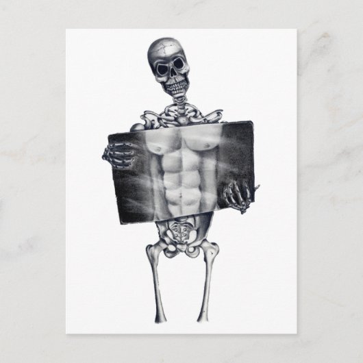 Skeleton Chest Xray White Postcard Postkarte (Vorderseite)