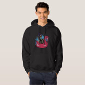 Skeleton Chillin Flamingo Halloween Funny Witch Bo Hoodie (Vorne ganz)