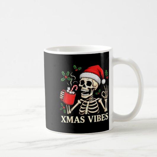 Skeleton Christmas Merry Christmas Skull Santa Xma Kaffeetasse (Rechts)