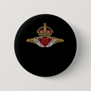 Skeleton Claddagh Color Button