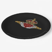 Skeleton Claddagh Color Pappteller (Schrägansicht)