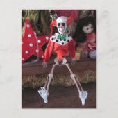 Skeleton Clown Doll Halloween Postkarte (Vorderseite)