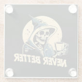 Skeleton Coffee Halloween Glasuntersetzer (Rückseite)