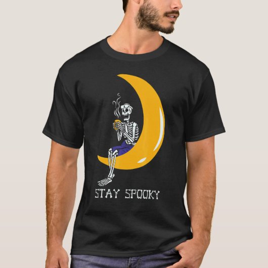 Skeleton Coffee Halloween Pumpkin Latte Drink Pump T-Shirt (Vorderseite)