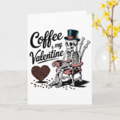 Skeleton Coffee Is My Valentine Funny Coffee Drink Karte (Gelbe Blume)