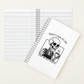 Skeleton Coffee Quote Art - Kühne schwarze Typogra Notizblock (Innen)