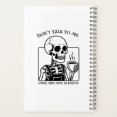 Skeleton Coffee Quote Art - Kühne schwarze Typogra Notizblock (Rückseite)