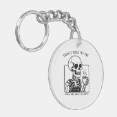 Skeleton Coffee Quote Art - Kühne schwarze Typogra Schlüsselanhänger (Vorderseite links)