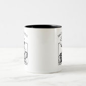 Skeleton Coffee Quote Art - Kühne schwarze Typogra Zweifarbige Tasse (Mittel)