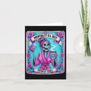 Skeleton Coffee Tarot Card Mental Ill aber total Karte