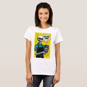 Skeleton Coffee Time - Klassischer Pop Art T-Shirt (Vorne ganz)