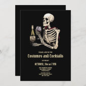 Skeleton Costume Halloween-Party Einladung (Vorne/Hinten)