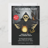 Skeleton Costume Halloween-Party Einladung (Vorderseite)