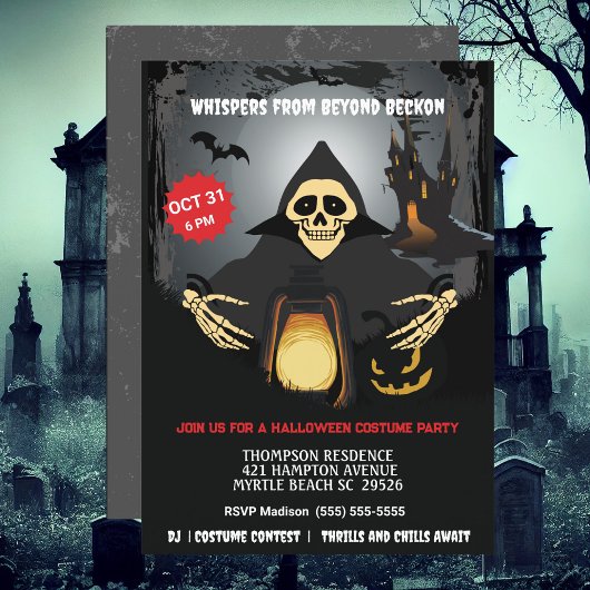 Skeleton Costume Halloween-Party Einladung