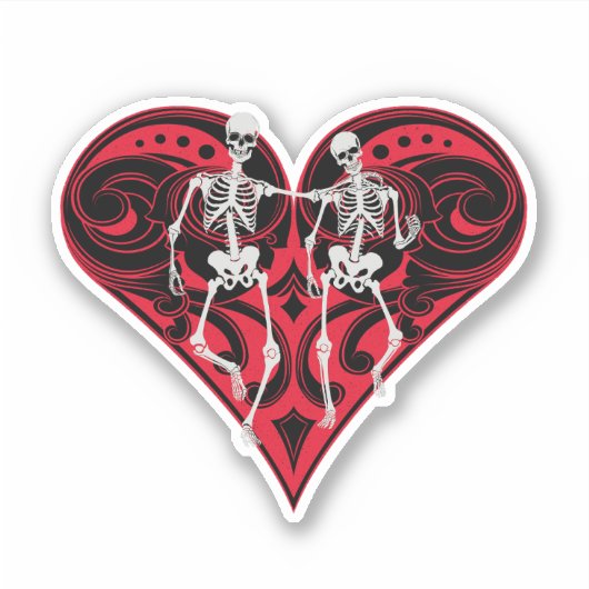 Skeleton Couple Aufkleber (Vorderseite)
