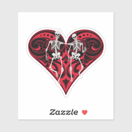 Skeleton Couple Aufkleber (Blatt)