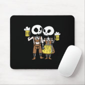Skeleton Couple Beering Beer Halloween Mousepad (Mit Mouse)