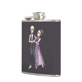 Skeleton Couple Dancing on a a Flachmann (Links)