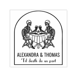 Skeleton Couple Drink Wein Til Tod tun uns Teil Permastempel