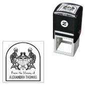 Skeleton Couple Drink Weinbibliothek Name Permastempel (Beispiel)