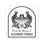 Skeleton Couple Drink Weinbibliothek Name Permastempel (Design)