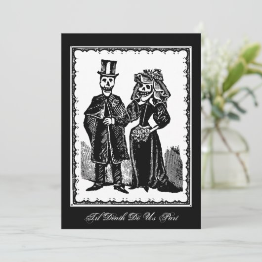 Skeleton Couple - Einladung (Stehend Vorderseite)