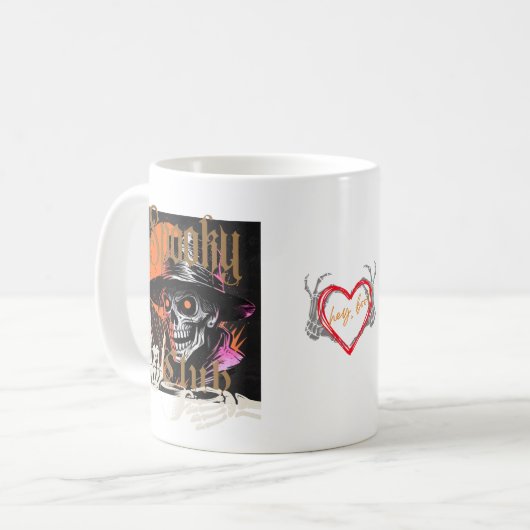 Skeleton Couple Enjoying Coffee Kaffeetasse (Vorderseite Links)