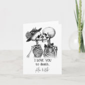 Skeleton Couple Feiertagskarte (Vorderseite)