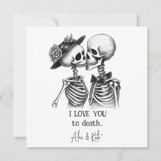 Skeleton Couple Feiertagskarte (Vorderseite)