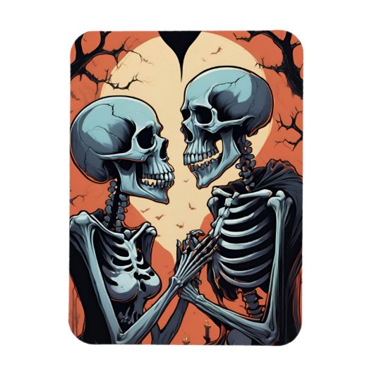 Skeleton Couple Foto Magnet - Gotische Romantikhal (Vertikal)