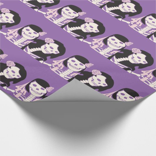 Skeleton Couple Geschenkpapier (Ecke)