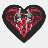 Skeleton Couple Herz-Aufkleber (Vorderseite)