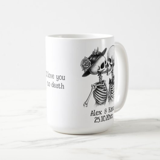 Skeleton Couple Kaffeetasse (VorderseiteRechts)