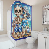 Skeleton Couple Metro Beach Duschvorhang (Beispiel)